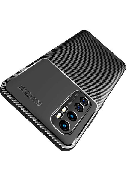 Xiaomi Mi Note 10 Lite Karbon Görünüm Negro Silikon Kılıf Ekran Koruyucu