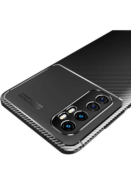 Xiaomi Mi Note 10 Lite Karbon Görünüm Negro Silikon Kılıf Ekran Koruyucu