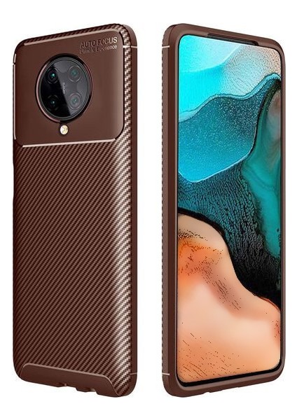 Xiaomi Poco F2 Pro Karbon Görünüm Negro Silikon Kılıf Kırılmaz Ekran Koruyucu