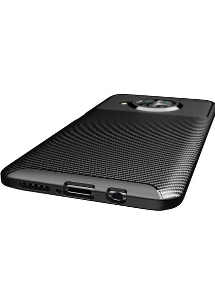 Xiaomi Mi 10T Lite 5g Karbon Görünüm Negro Silikon Kılıf Ekran Koruyucu