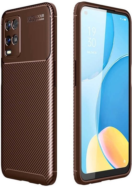 Oppo A54 Karbon Görünüm Negro Silikon Kılıf Ekran Koruyucu