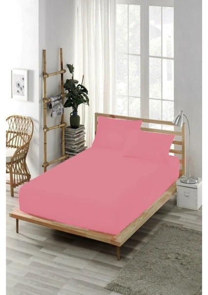 Snr Home Collection Akfil Pamuklu Pembe 120X200 Lastikli Çarşaf Takımı