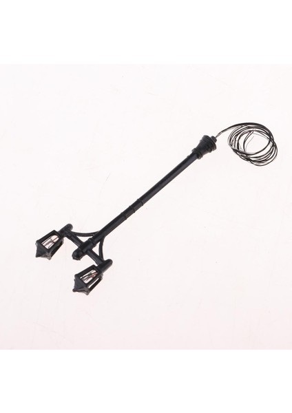 6.5 cm Yükseklik Yol LED Hafif Tren Çift Başlıklı Lampost Dekorları (Yurt Dışından)
