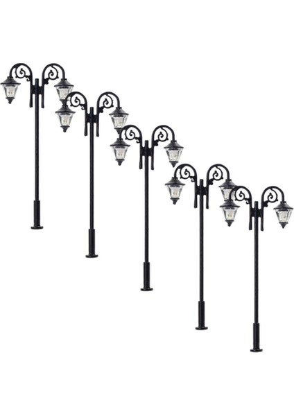 5 Adet 1:87 Mini Garden Street Demiryolu Lampost Işıkları Düzen Dekor 6.5cm (Yurt Dışından)