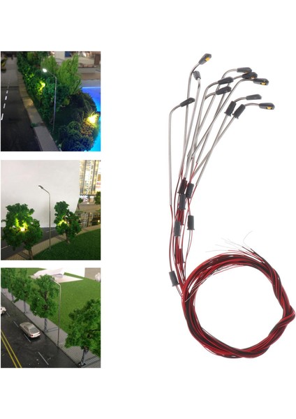 10 Adet Mini Model Tren Demiryolu Manzarası Tek Kafa LED Hafif Manzara Bahçesi 3V (Yurt Dışından) modelleri