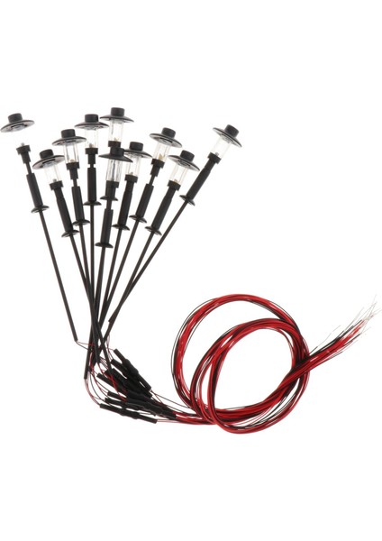 10 Adet 12V Street Lights Bahçe Demiryolları Peyzaj Mini Lamba 1: 100 Ila 1: 150 Ölçek (Yurt Dışından)