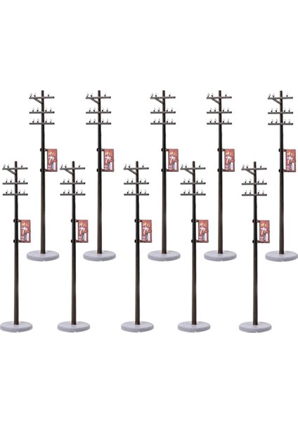 Tren Demiryolları Için 10X Plastik Mini Söndürülebilir Elektrik Hattı Kutbu /100 8.1cm (Yurt Dışından) fırsatları
