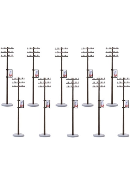 10 Adet 1/87 Model Tren Sahnesi Düzeni Ho Ölçeği Için Mini Elektrik Çizgisi Kutupları 9.1cm (Yurt Dışından)