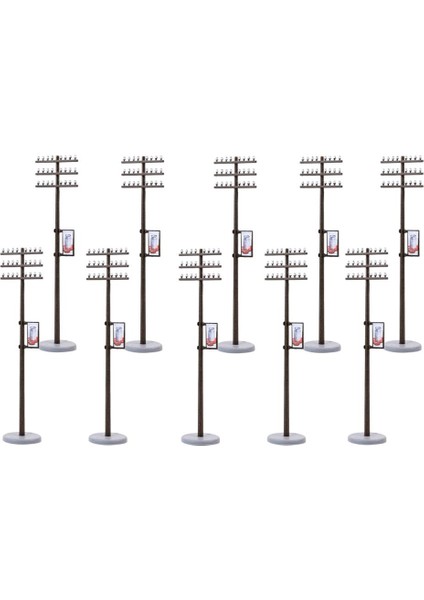 10 Adet 1/87 Model Tren Sahnesi Düzeni Ho Ölçeği Için Mini Elektrik Çizgisi Kutupları 9.1cm (Yurt Dışından)