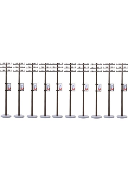10 Adet 1/87 Model Tren Sahnesi Düzeni Ho Ölçeği Için Mini Elektrik Çizgisi Kutupları 9.1cm (Yurt Dışından)
