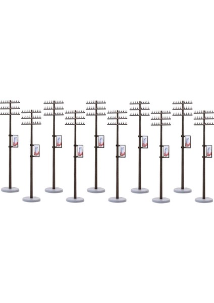 10 Adet 1/87 Model Tren Sahnesi Düzeni Ho Ölçeği Için Mini Elektrik Çizgisi Kutupları 9.1cm (Yurt Dışından)
