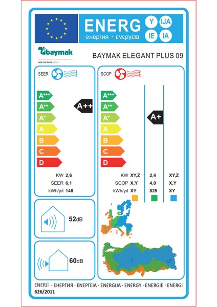 Elegant Plus 9000 BTU Inverter Split Klima