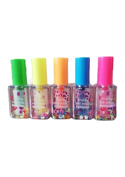 Oje Görünümlü Fosforlu Kalem 5'li