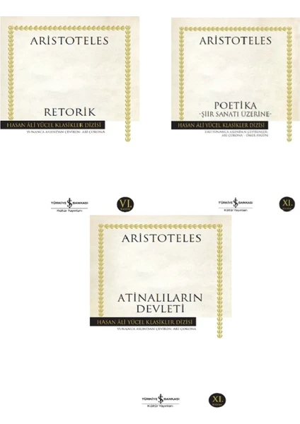 İş Bankası Kültür Yayınları Retorik - Poetika - Atinalıların Devleti 3 Kitap Set - Aristoteles