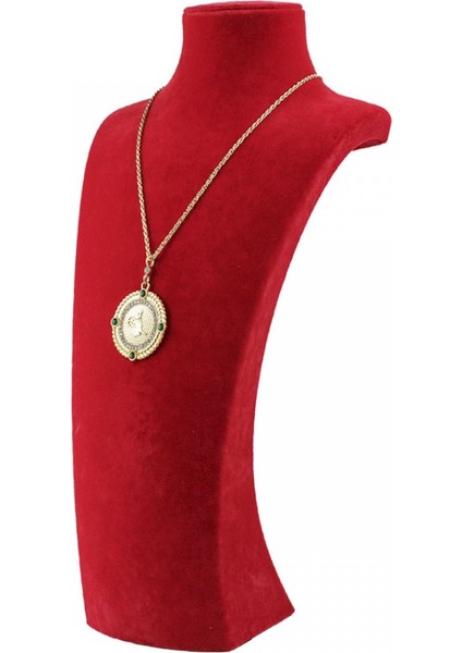 Kadife Boyun Melisa Manken Takı Standı Kolye Askısı No:4 Kırmızı