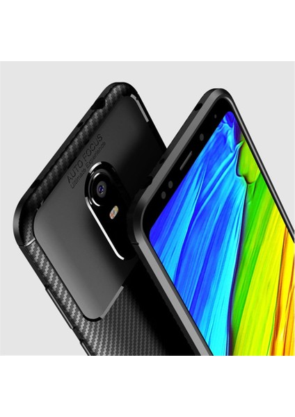 Xiaomi Redmi 5 Plus Karbon Görünüm Negro Silikon Kılıf Ekran Koruyucu fırsatları