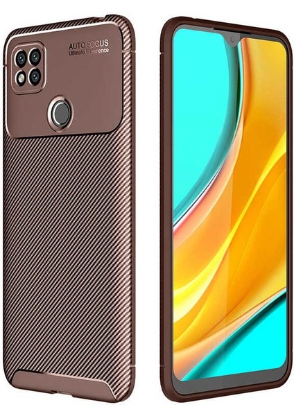Xiaomi Redmi 9c Karbon Görünüm Negro Silikon Kılıf Kırılmaz Ekran Koruyucu