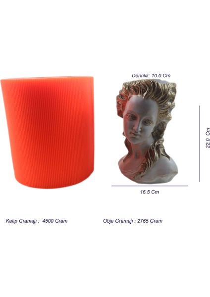 Juilet Büstü Beton Saksı Silikon Kalıbı - 186 modelleri