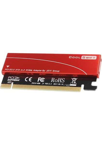 M.2 Nvme SSD Ngff Pcıe 3.0 X16 Adaptörü, M Tuşunu Destekler 2230-2280 Kırmızı (Yurt Dışından)