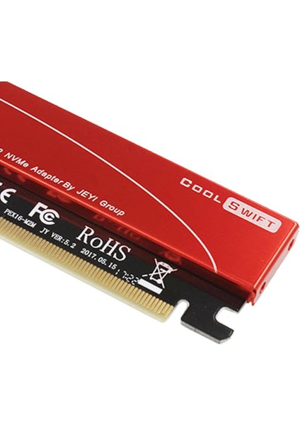 M.2 Nvme SSD Ngff Pcıe 3.0 X16 Adaptörü, M Tuşunu Destekler 2230-2280 Kırmızı (Yurt Dışından)