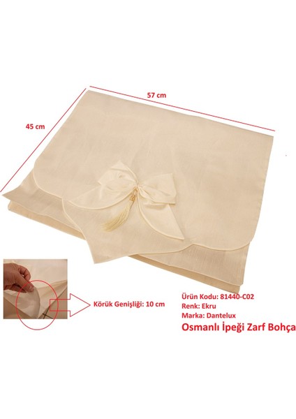 Osmanlı Ipeği Zarf Bohça 81440-C02 Ekru