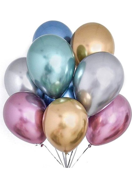Krom Balon Metalik Parlak Karışık 40 Adet