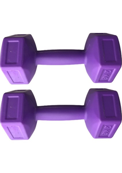 2 kg x 2 Adet Dambıl Vinyl Kaplı Dumbell Ağırlık - Mor fiyatları