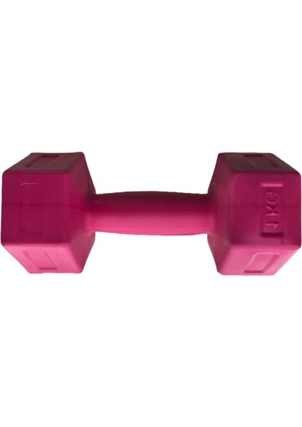 1 kg x 2 Adet Dambıl Vinyl Kaplı Dumbell Ağırlık-Pembe