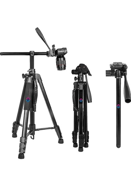 Kingjoy VT-890H Aluminum Camera Tripod Monopod 176 cm