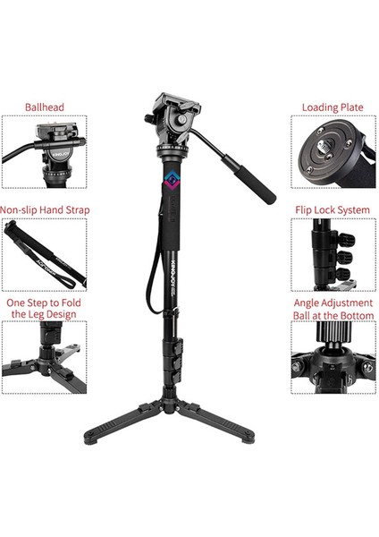 Kingjoy Vt 1510 MP208F Set Profesyonel Monopod Seti 1745CM