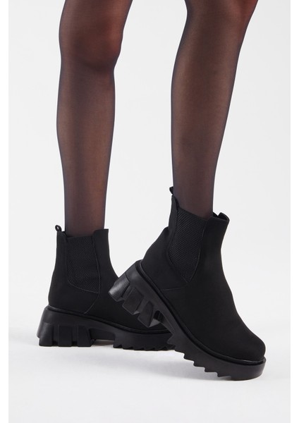 Kadın Siyah Süet Lastikli Rahat Kalıp Bot fırsatları