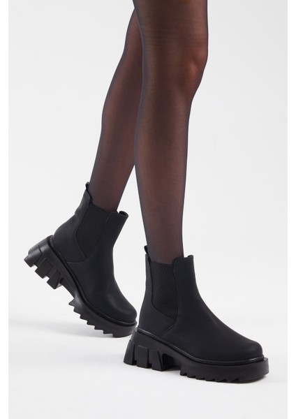 Kadın Siyah Cilt Lastikli Rahat Kalıp Bot fırsatları