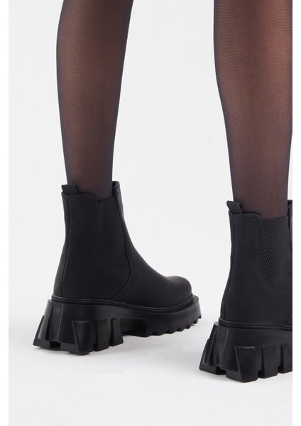 Kadın Siyah Cilt Lastikli Rahat Kalıp Bot indirimleri