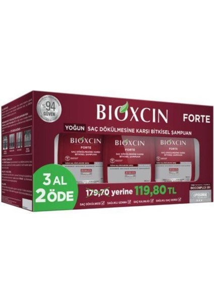 Forte Şampuan 3'lü Set 2'li Serum Hediyeli Forte Şampuan 300 ml - 3 Al 2 Öde