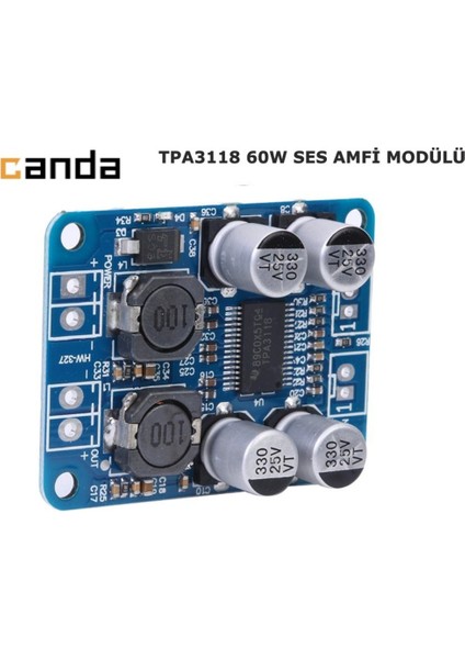 TPA3118 Ses Amfi Modülü 60W Dc 8-24V Mono Devre