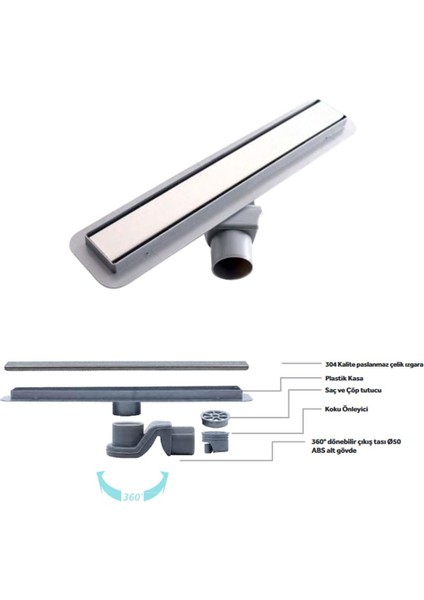 Line 4s Plain 40CM Izgaralı Krom Duş Kanalı 1154-2354022-01 fiyatları
