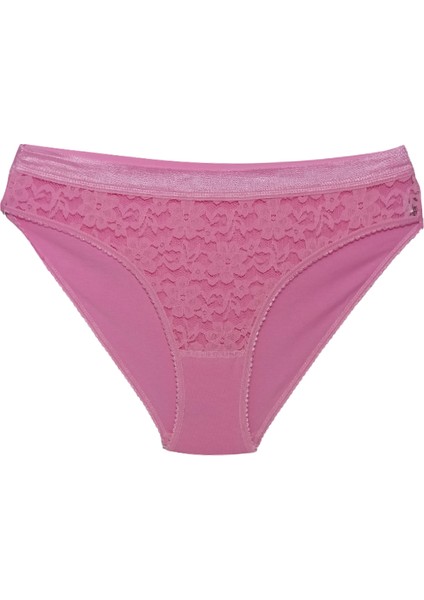 6'lı Dantelli Slip Külot Pembe - Beyaz - Siyah