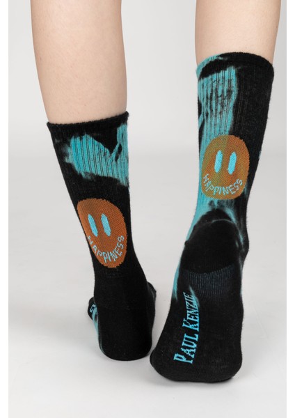 Smile - Dye Unisex Batik Desenli Dikişsiz Tenis Çorap - Mist fırsatları