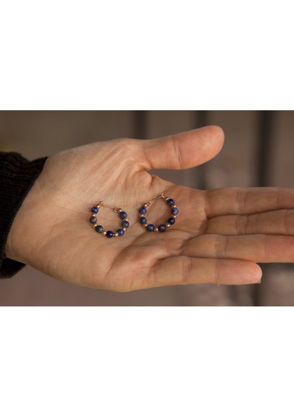 Lapis Taşlı Halka Küpe
