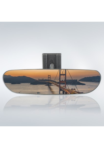 Ova-4 Eğik Kollu Universal Iç Dikiz Aynası 20X5 cm Gri