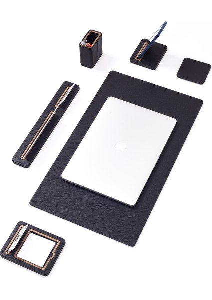 Rigel Deri Sümen Takımı 6 Parça Masa Isimlikli modelleri