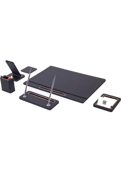 Pera Deri Sümen Takımı 6 Parça Kapaklı Model