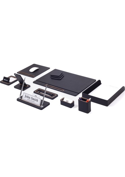 Capella Deri Sümen Takımı 10 Parça Kapaklı Model Tekli Evrak Raflı