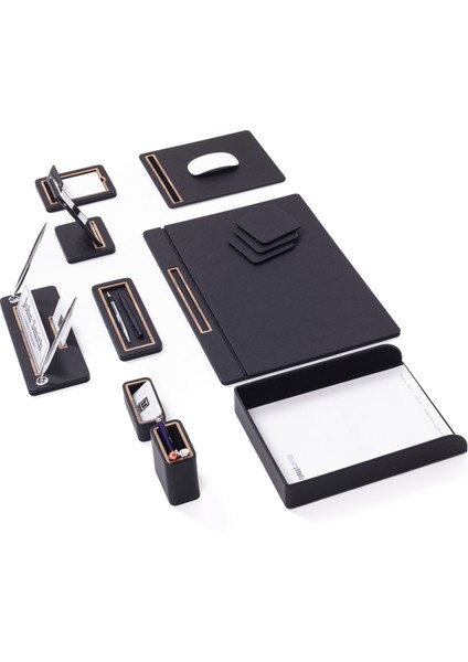 Capella Deri Sümen Takımı 10 Parça Kapaklı Model Tekli Evrak Raflı indirimleri