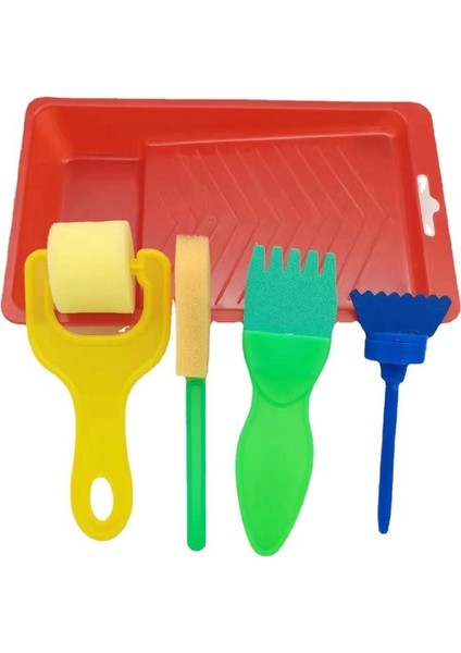 5 Paket Çocuklar Sünger Damga Boyama Fırça Tepsisi Kırmızı Tepsi(Yurt Dışından) modelleri