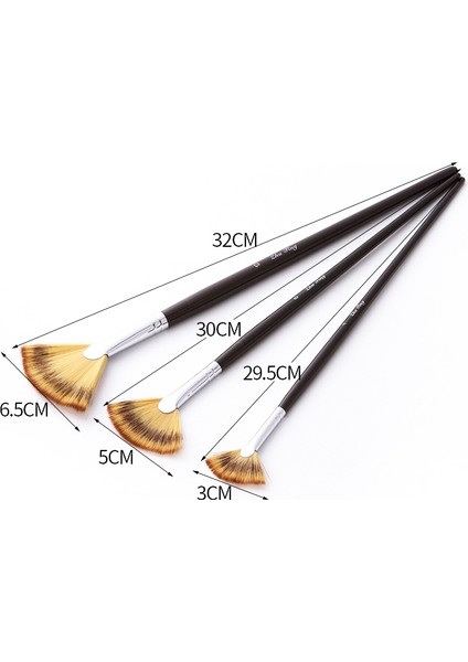 3 Adet / Set Fan Şeklindeki Gouache Fırçası Siyah(Yurt Dışından) modelleri