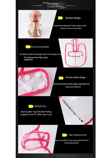 Küçük Köpek Şeffaf Yağmurluk Bahar Yaz Için (Yurt Dışından) modelleri