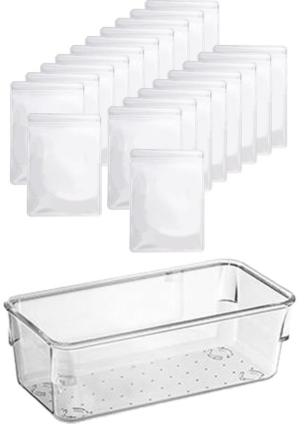 Mücevher Depolama Çanta Kutusu Şeffaf Paketleme Torbası Zipper Kilit Torbaları Yüzük 20X S Çantalar - Uzun Kutu (Yurt Dışından)