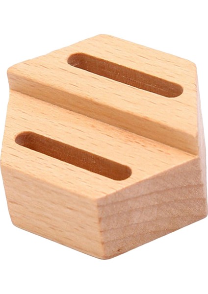 Ahşap Yüzük Tutucu Ring Standı Rustik Yeniden Kullanılabilir Ekran Düğün Dükkanı Hexagon 2 Yuvası (Yurt Dışından)