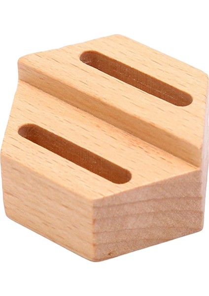 Ahşap Yüzük Tutucu Ring Standı Rustik Yeniden Kullanılabilir Ekran Düğün Dükkanı Hexagon 2 Yuvası (Yurt Dışından)